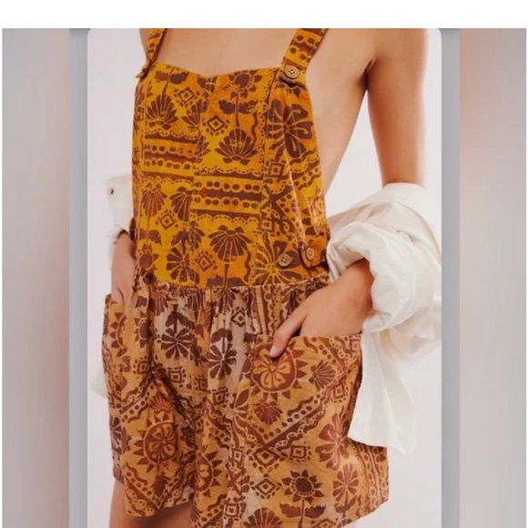 Free People Pants - Free people Palm Bay Printed Shortalls